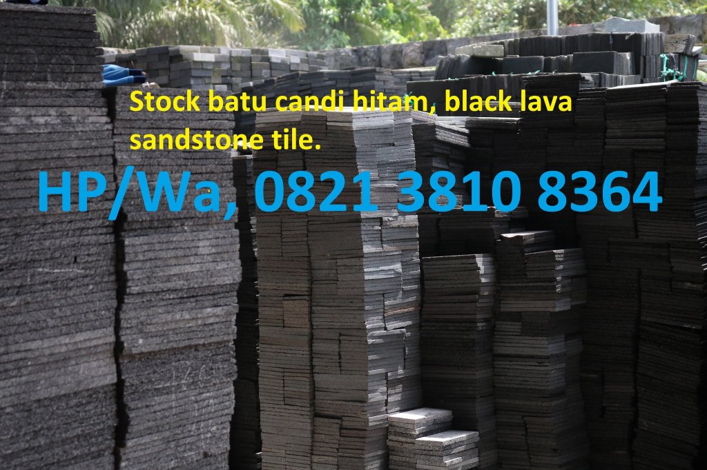 Premium Batu Alam Candi Hitam 10×10 Export Black Lava Stone Tile